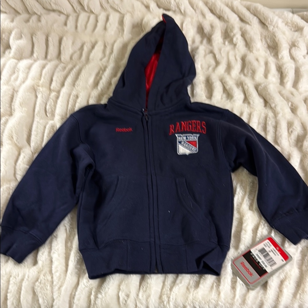 Reebok Kids' New York Rangers Navy Hooded Zip Jacket
